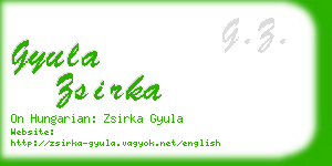 gyula zsirka business card